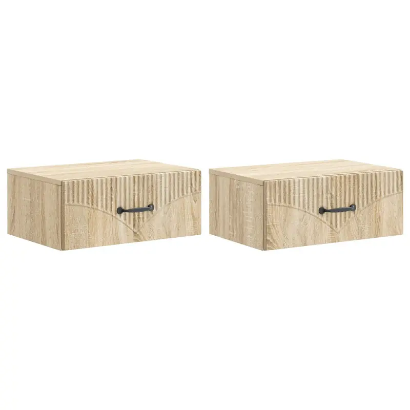 vidaXL Fali éjjeli szekrény 2 pcs Sonoma Tölgy 49 x 34,5 x 20 cm Olcsóbb