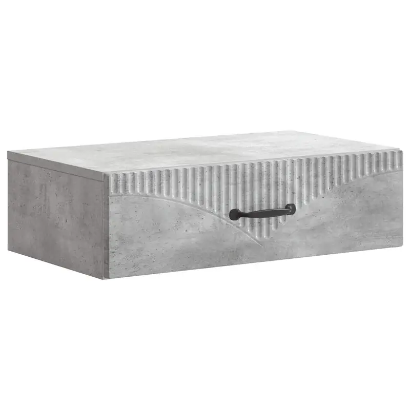 Gyors szállítás vidaXL Fali oldaltábla Betonszürke 59 x 34,5 x 17 cm Szerelt Fa