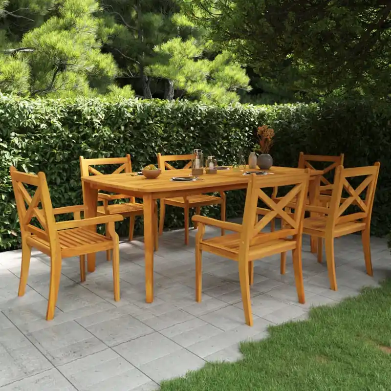 vidaXL tömör akácfa kerti asztal 200 x 100 x 75 cm Azonnal elérhető