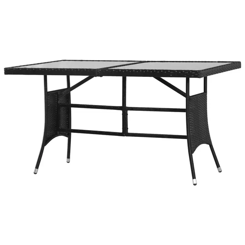Rendeld meg most vidaXL fekete polyrattan kerti asztal 140 x 80 x 74 cm