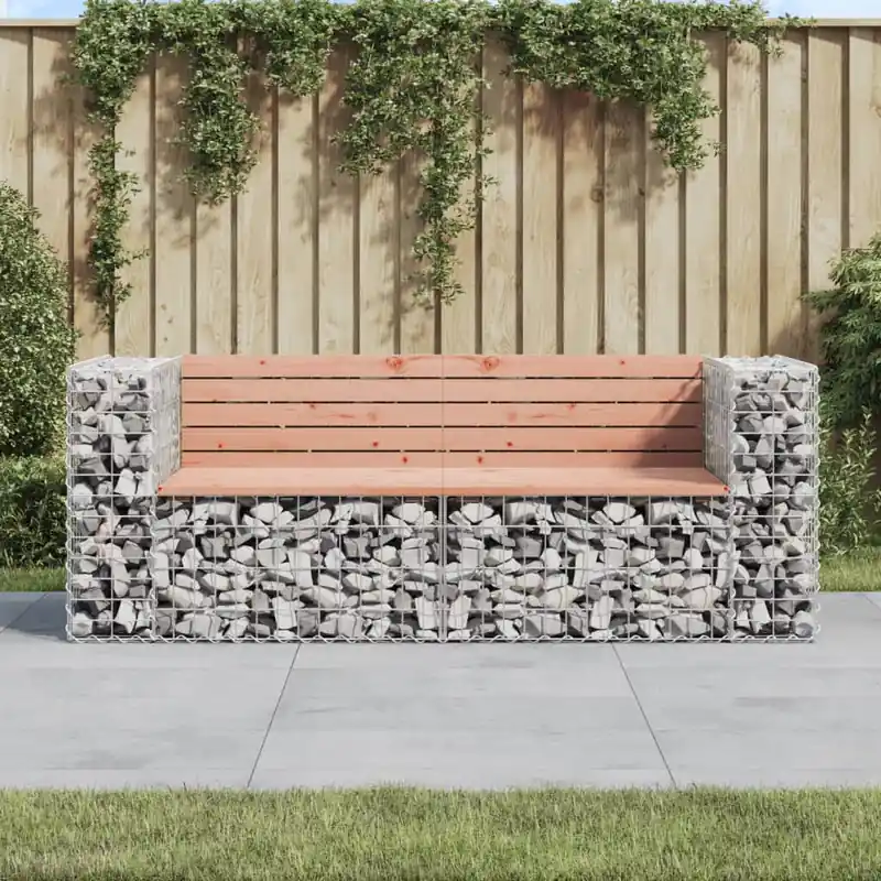vidaXL tömör duglászfenyő gabion kerti pad 184x71x65,5 cm Biztonságos fizetés