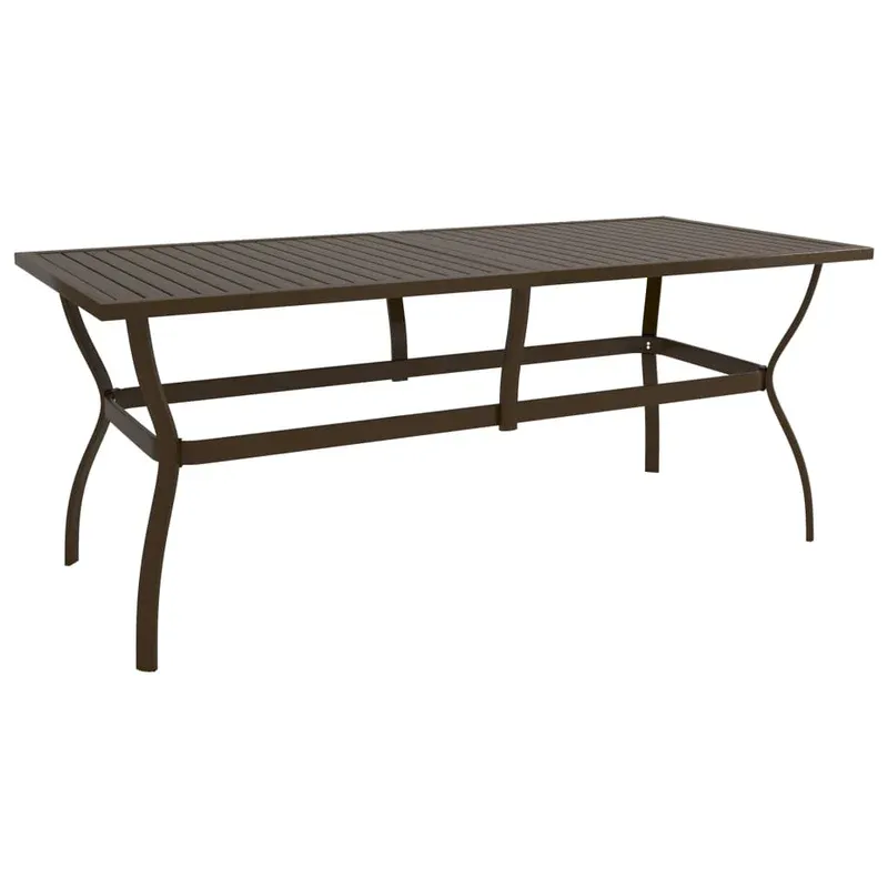 Bestseller vidaXL barna acél kerti asztal 190 x 80 x 72 cm