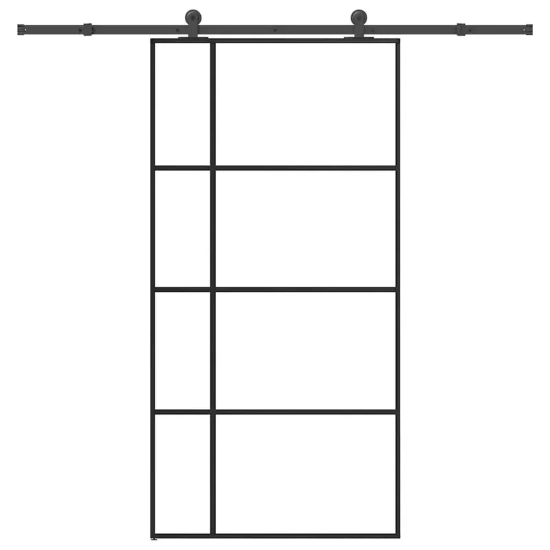 vidaXL ESG üveg-alumínium tolóajtó fémszerelvény-szettel 102,5x205 cm Bestseller