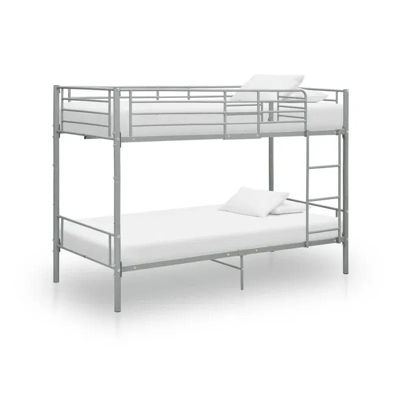 vidaXL szürke fém emeletes ágy 90 x 200 cm Azonnali szállítás