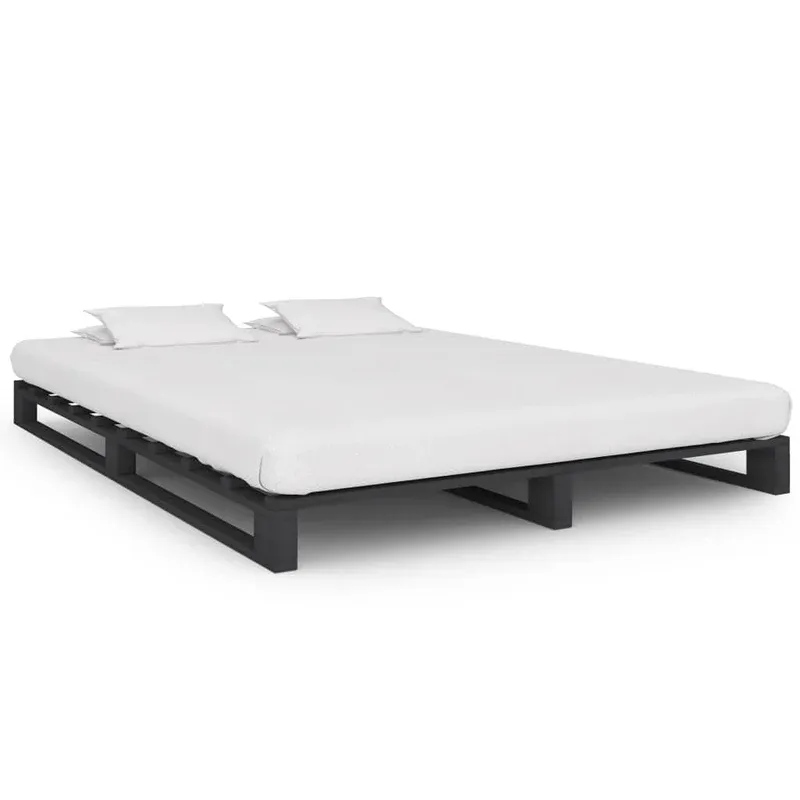 vidaXL szürke tömör fenyőfa raklap ágykeret 120 x 200 cm Bestseller