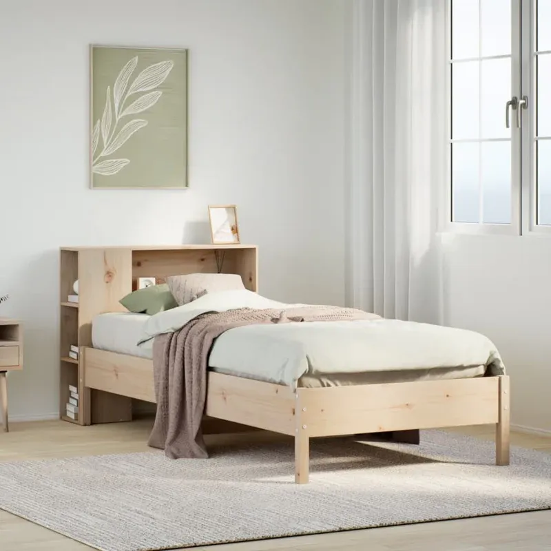 vidaXL tömör fenyőfa könyvespolcos ágy matrac nélkül 75 x 190 cm Utolsó esély