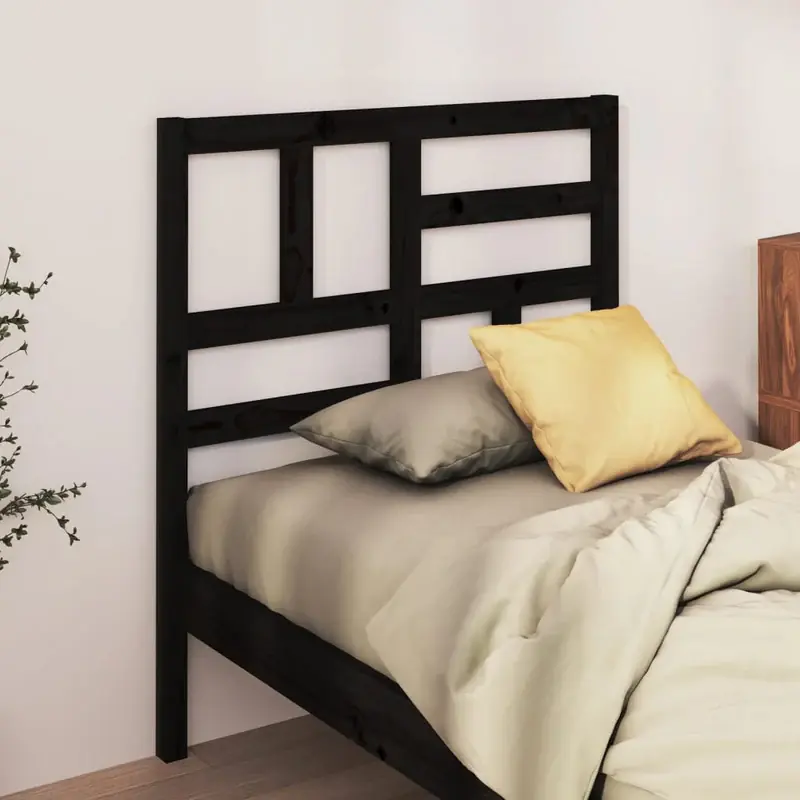 vidaXL fekete tömör fenyőfa ágyfejtámla 81 x 4 x 104 cm Vedd meg most