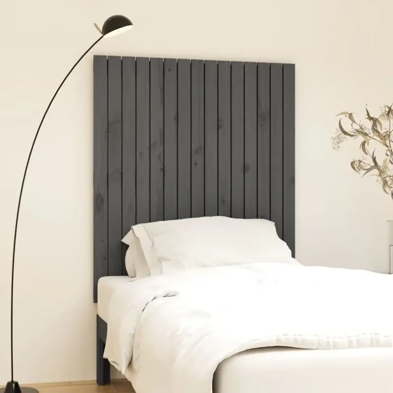 vidaXL szürke tömör fenyőfa fali fejtámla 95,5x3x110 cm Vedd meg most