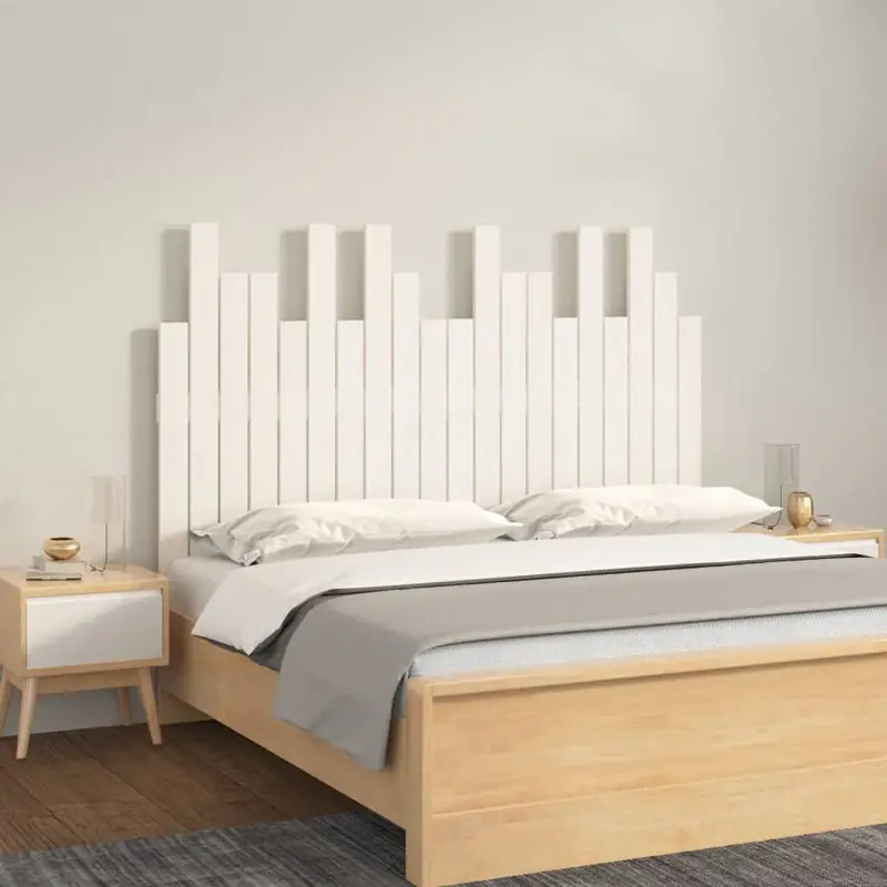 Legjobb ár vidaXL fehér tömör fenyőfa fali fejtámla 127,5 x 3 x 80 cm