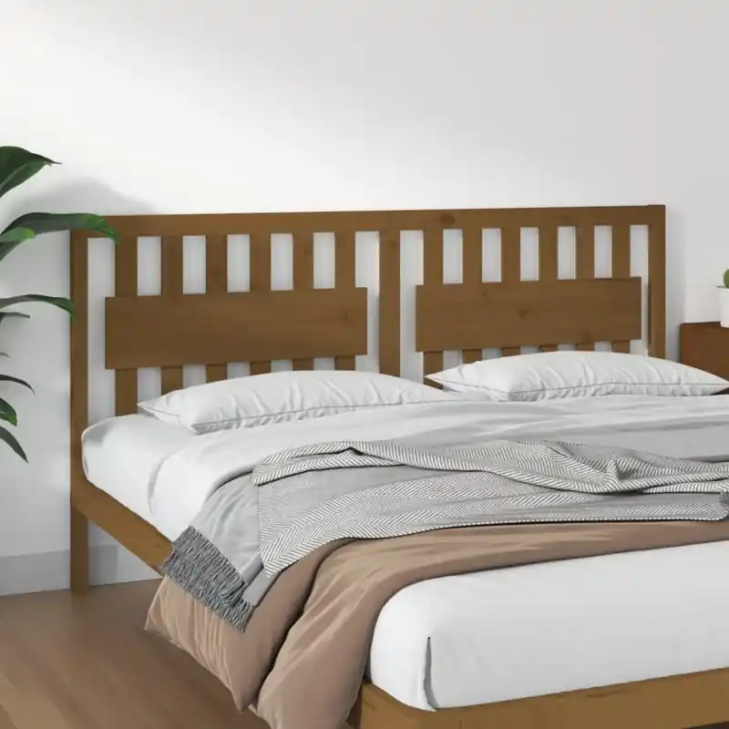 vidaXL mézbarna tömör fenyőfa ágyfejtámla 185,5x4x100 cm Legjobb ár