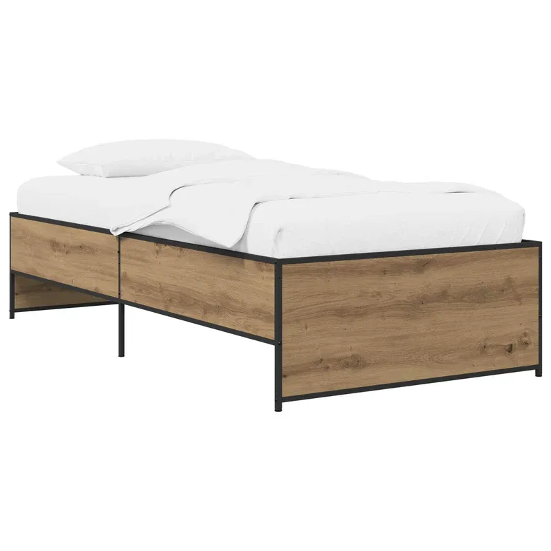 vidaXL Ágykeret Kézműves Tölgy 80 x 200 cm Szerelt Fa Szuper ajánlat