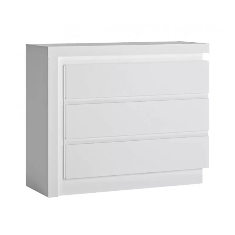 Biztonságos vásárlás Bylot White LYOK04 3S komód - alpesi fehér/ fényes fehér