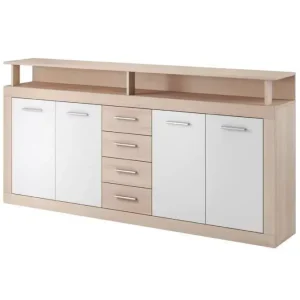 Luna XXL 4D4S komód (sonoma tölgy/fehér) Kiárusítás