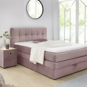 Ajánlat AMY BOXSPRING ÁGY - púder rózsaszín 140 x 200 cm