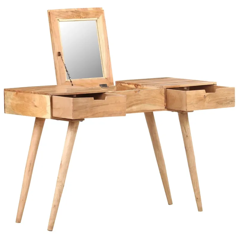 tömör akácfa fésülködőasztal tükörrel 112 x 45 x 76 cm Olcsó