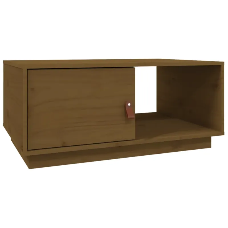 mézbarna tömör fenyőfa dohányzóasztal 80x50x35,5 cm Árcsökkenés