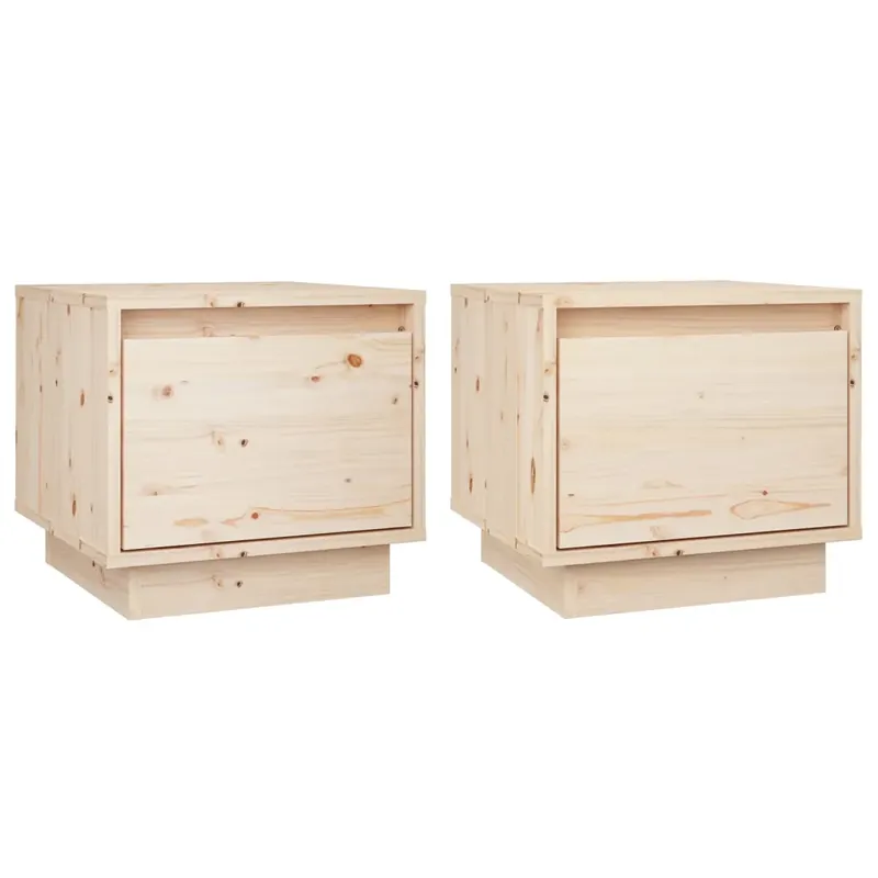 Legnépszerűbb 2 db tömör fenyőfa éjjeliszekrény 35 x 34 x 32 cm