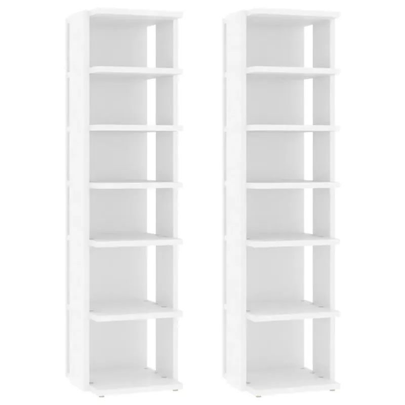 2 db fehér szerelt cipősszekrény 27,5x27x102 cm Vedd meg online