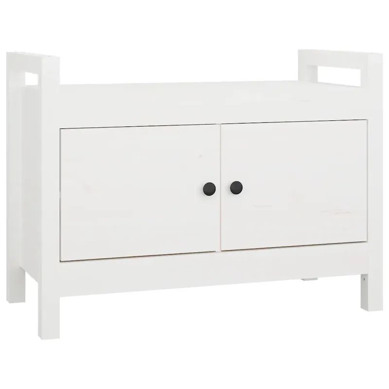 Bestseller fehér tömör fenyőfa előszoba pad 80 x 40 x 60 cm
