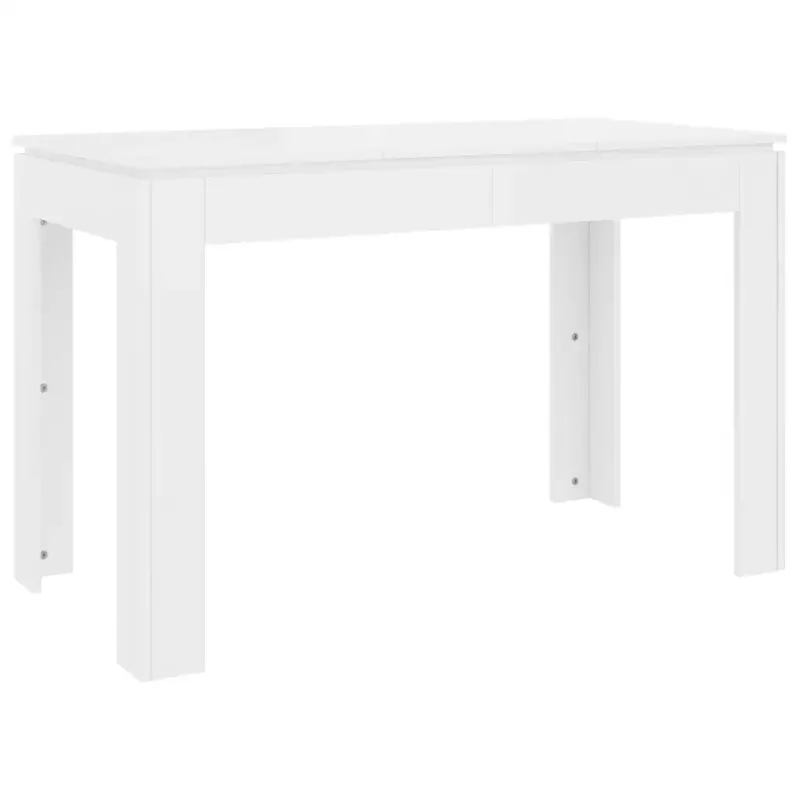 Olcsóbb magasfényű fehér forgácslap étkezőasztal 120 x 60 x 76 cm