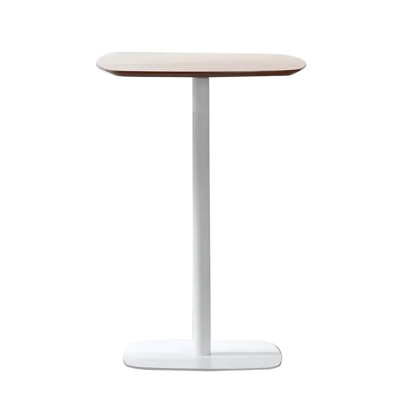 Bárasztal, tölgy/fehér, MDF/fém, átmérő 60 cm, HARLOV Gyors kiszállítás