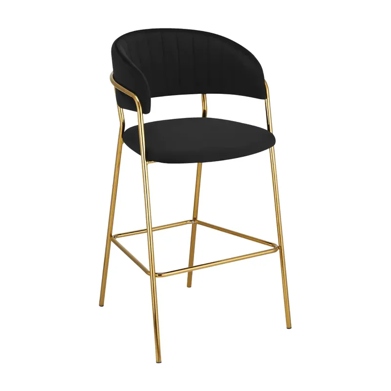Design bárszék, fekete Velvet szövet/gold króm arany, DASMIN TYP 2 Végkiárusítás
