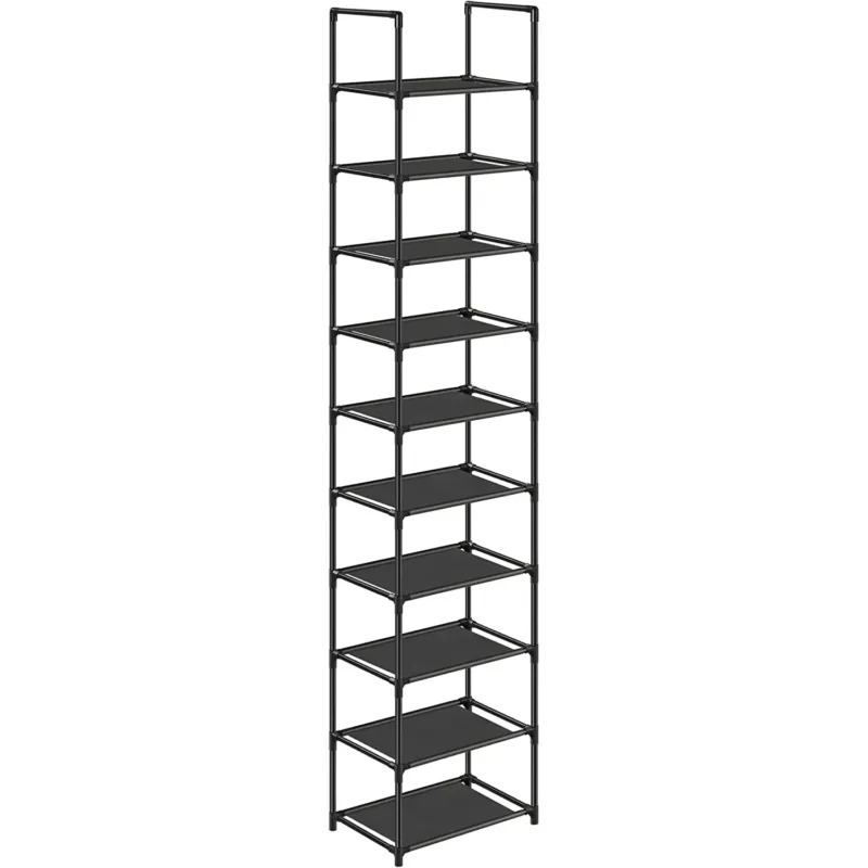 10 szintes cipőtartó, helytakarékos cipő polc 33 x 33 x 173 cm, fekete Vedd meg most