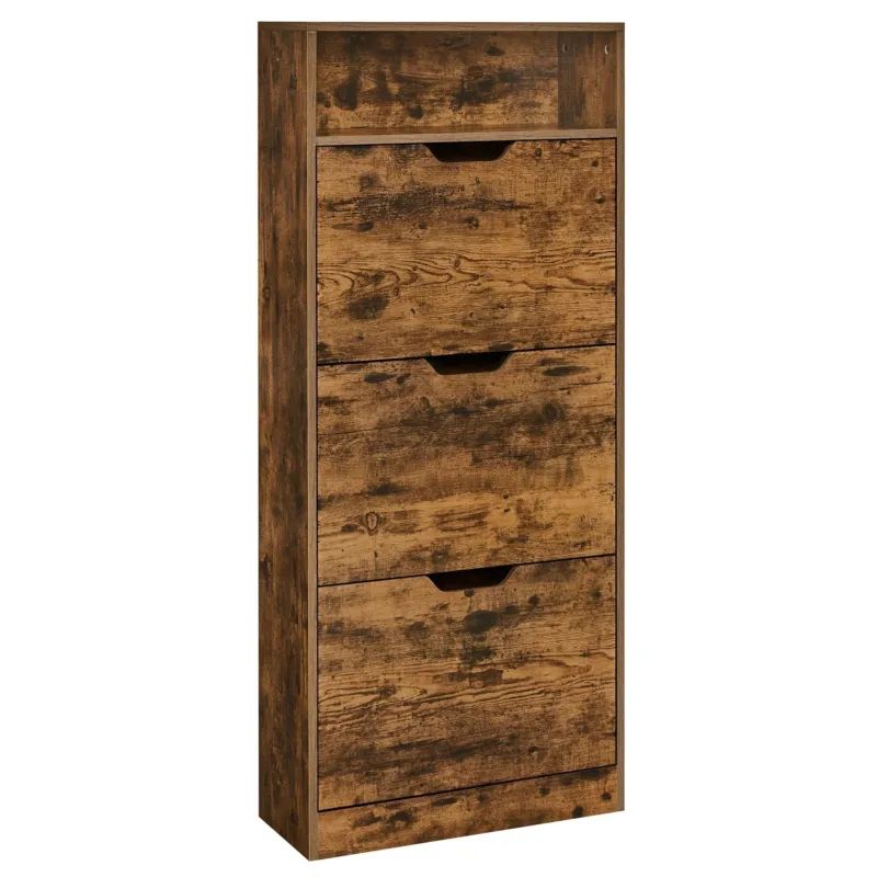 Cipős szekrény 3 füles 24 x 60 x 139 cm, vintage barna Biztonságos fizetés