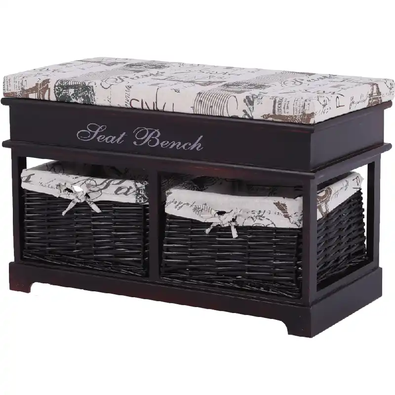 Bestseller Lóca párnával, 2 kosár, sötétbarna/bézs/minta, SEAT BENCH 3 , raktári