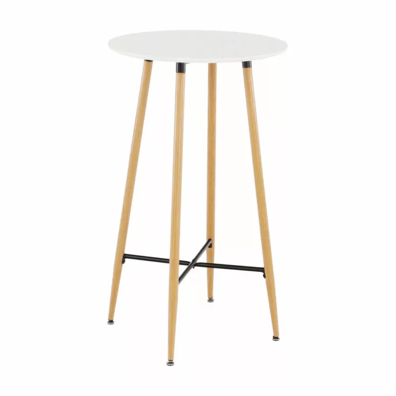 Szezonális akció Bárasztal, fehér/tölgy, átmérő 60 cm, IMAM